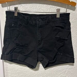 KanCan Black Denim Distressed Shorts - Black 
Size 11